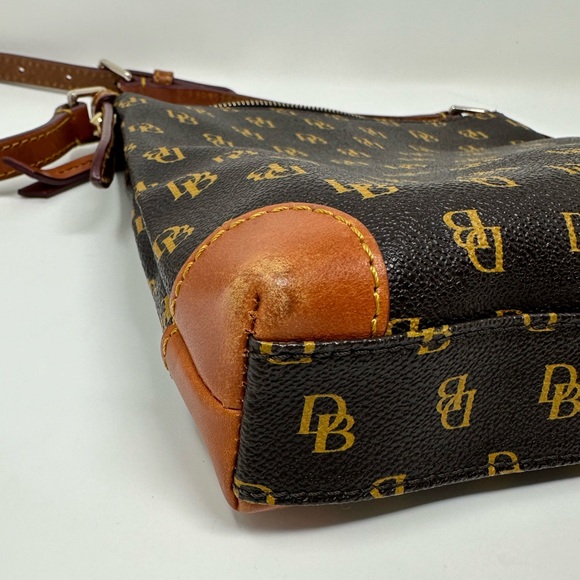 Dooney & Bourke brown Letter Carrier Logo Print Cross Body Bag Purse - Picture 6 of 13